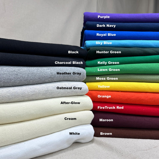 Heavy Cotton French Terry Knit With Matching Jersey and Rib | 450 GSM/22 Oz French Terry Heavy Sweatshirt Fabric By The Yard