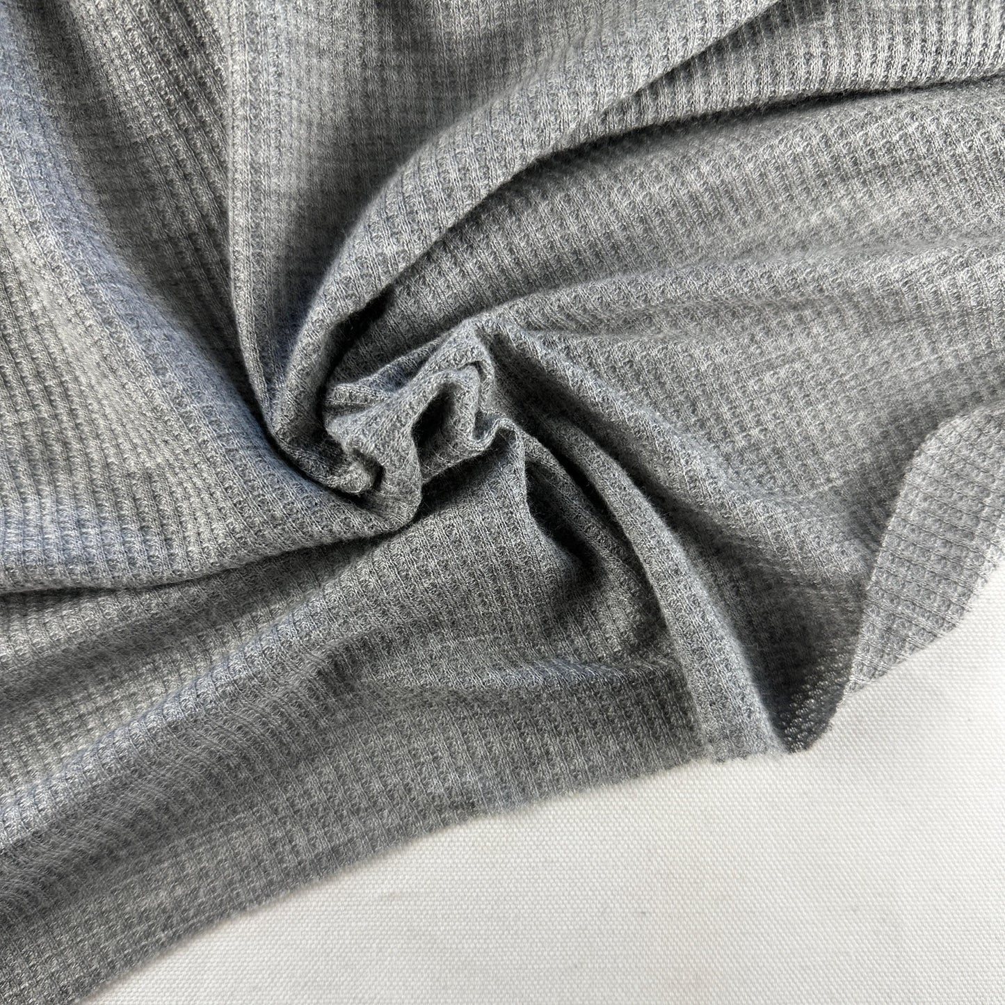 Cotton Brushed Thermal Fabric – Navy Blue 9 oz | Soft Waffle Knit 5% Spandex by the Yard