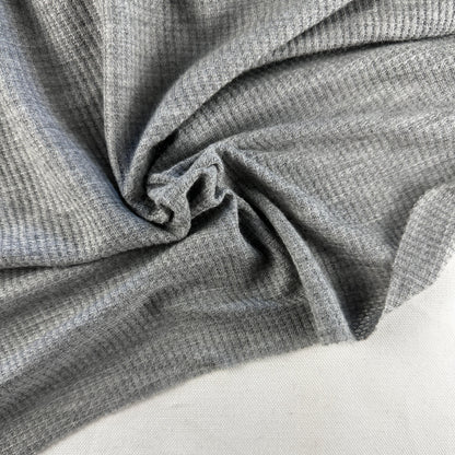 Cotton Brushed Thermal Fabric – Navy Blue 9 oz | Soft Waffle Knit 5% Spandex by the Yard