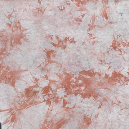 Bamboo Peach Pink Cloud Tie Dye Splash Spandex Jersey Knit 60" Eco-Friendly Fabric By The Yard Good For Face Mask