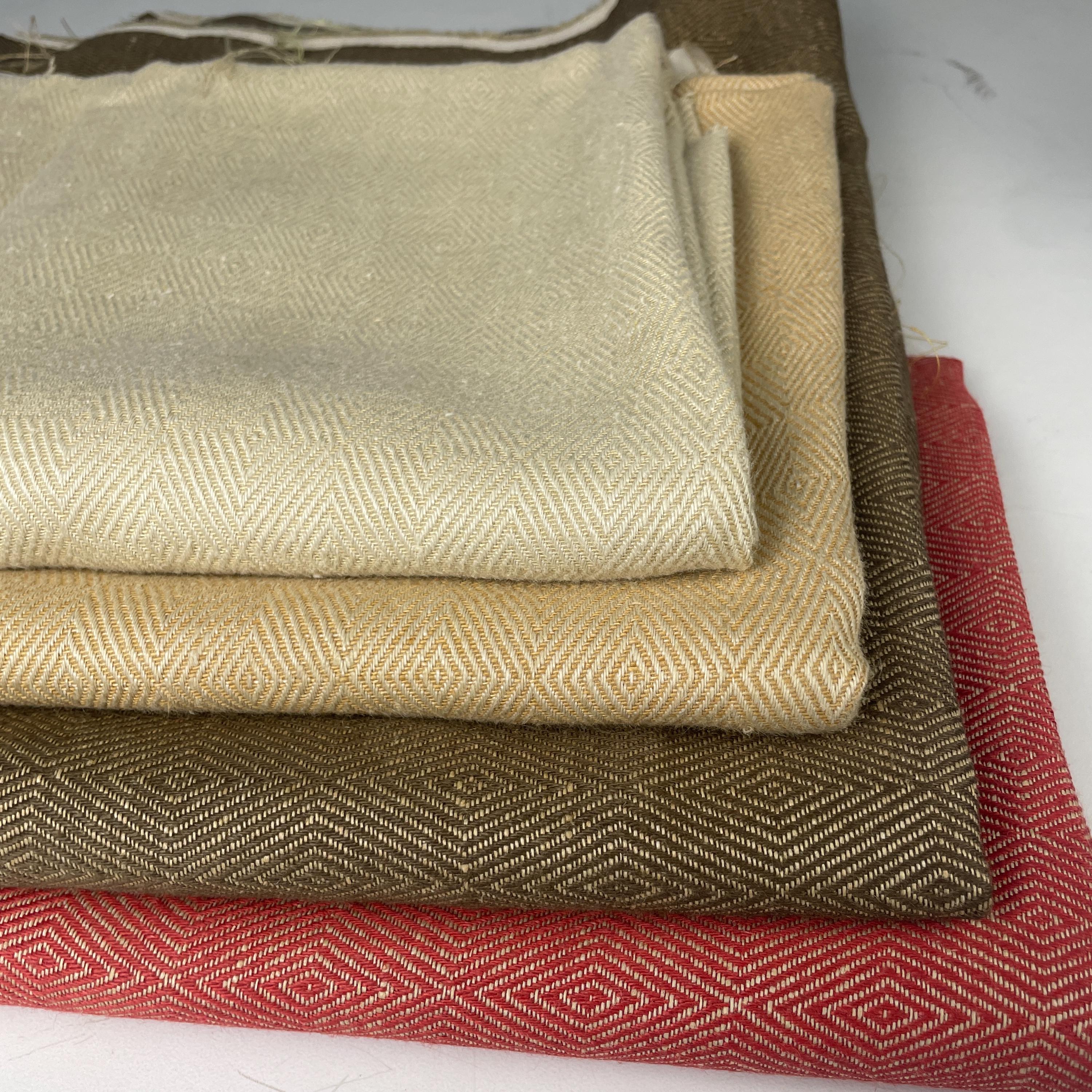 100% Italian Linen Heavy Jacquard Diamond 12 oz Upholstery/Apparel Fabric By The Yard 60"