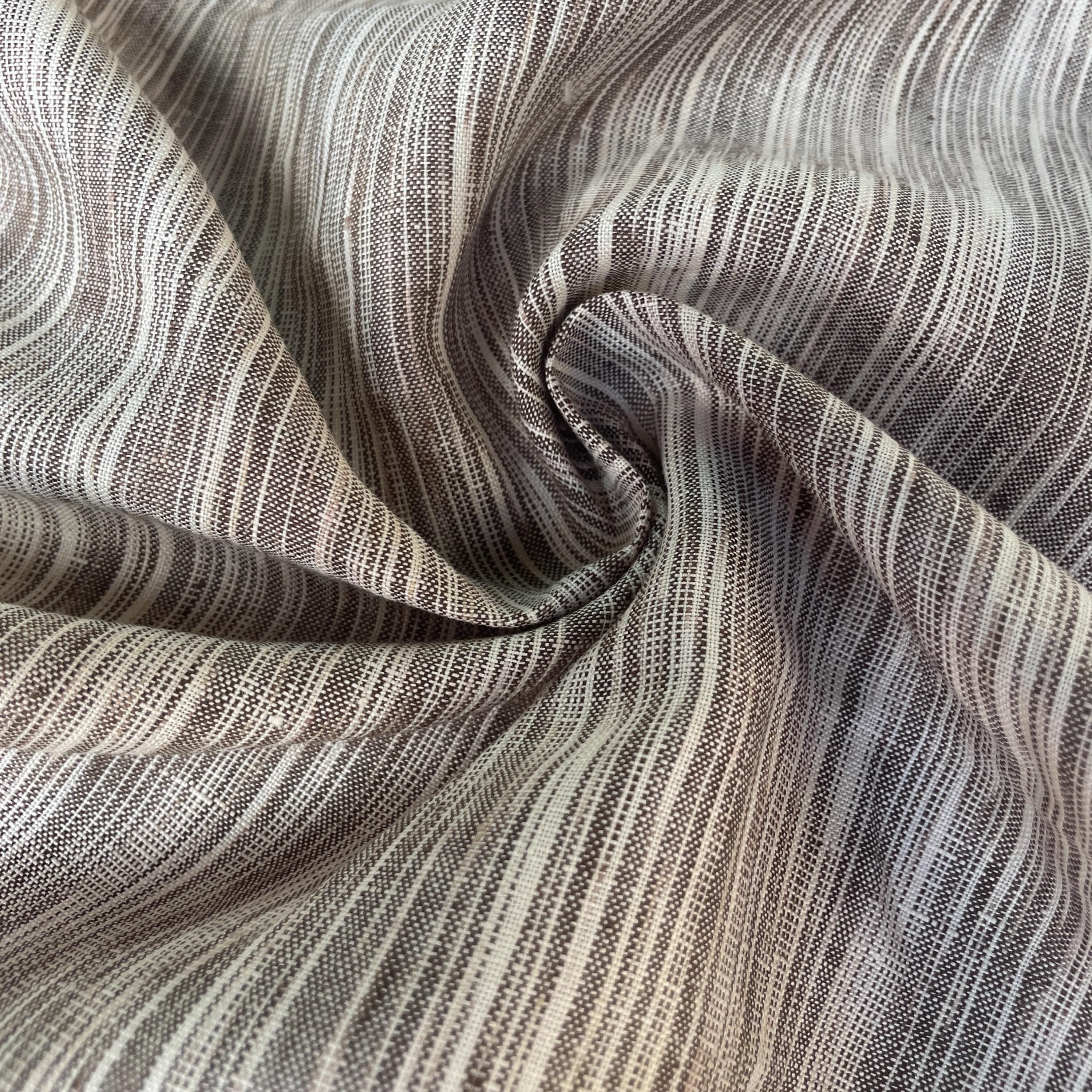 100% Linen Lightweight Tiger Striped Patterned Linen Voile by the Yard - Soft and Breathable Fabric for Sewing, Crafts, and Dressmaking