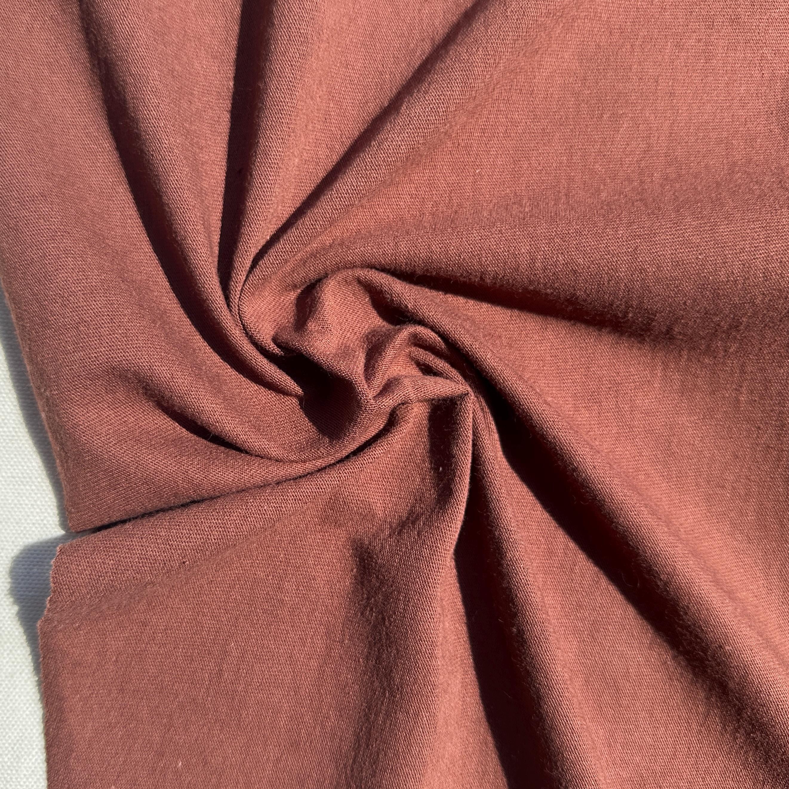100% Cotton Jersey Brown Knit Medium-Heavy Weight Eco-Friendly Fabric By The Yard 60"