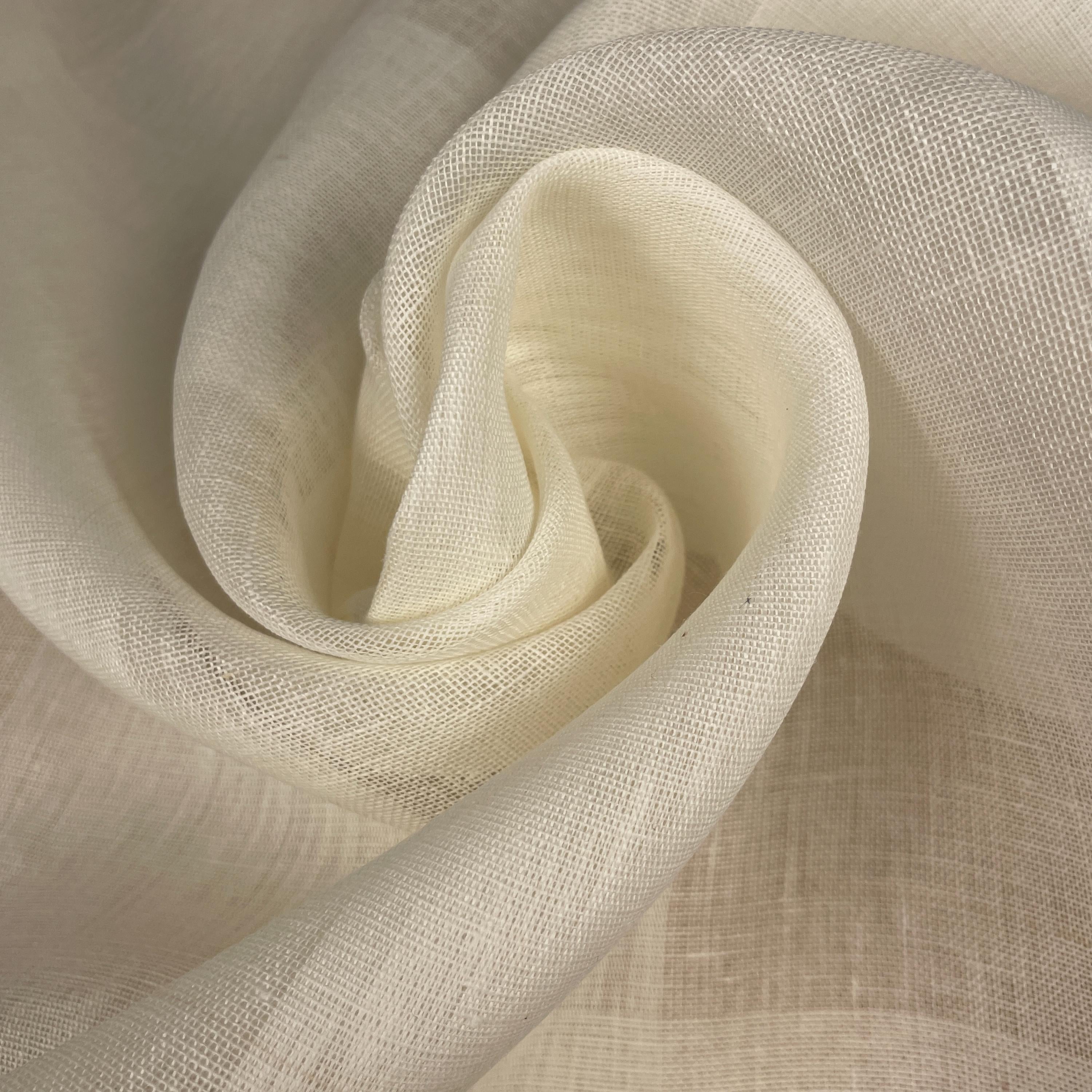 100% Linen Lightweight Checkered Fabric by the Yard -4 oz Apparel & Curtain Fabric, Soft and Breathable