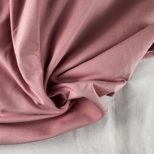 Light Pink Cotton Jersey Spandex 10 oz Medium Weight Eco-Friendly Sustainable Fabric By the Yard