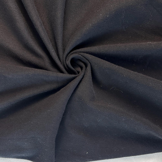 Black Cotton Jersey Spandex 10 oz Medium Weight Eco-Friendly Sustainable Fabric By the Yard
