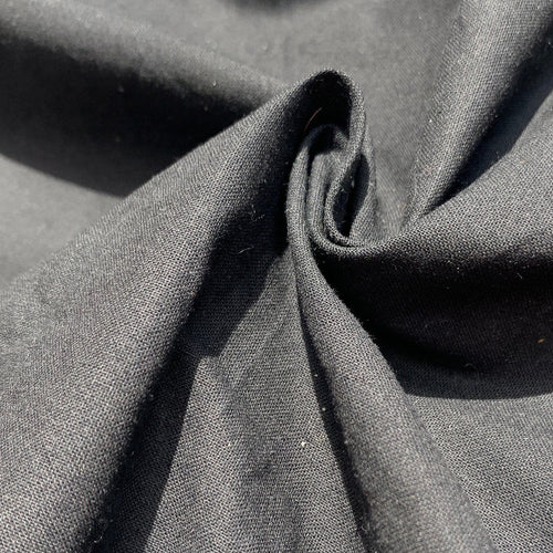 100% Cotton Black Broadcloth Sheeting Fabric By the Yard 60"
