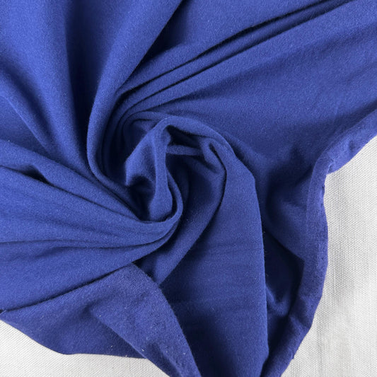 Midnight Blue Cotton Jersey Spandex 10 oz Medium Weight Eco-Friendly Sustainable Fabric By the Yard