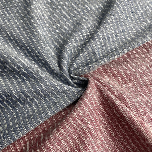 Linen Cotton Striped Woven Fabric | Soft Breathable Material for Sewing, DIY Crafts, and Apparel