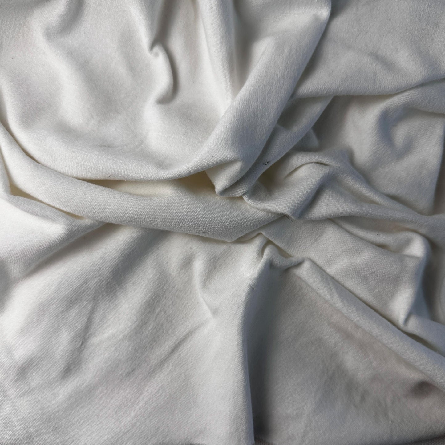 White Cotton Jersey Spandex 10 oz Medium Weight Eco-Friendly Sustainable Fabric By the Yard