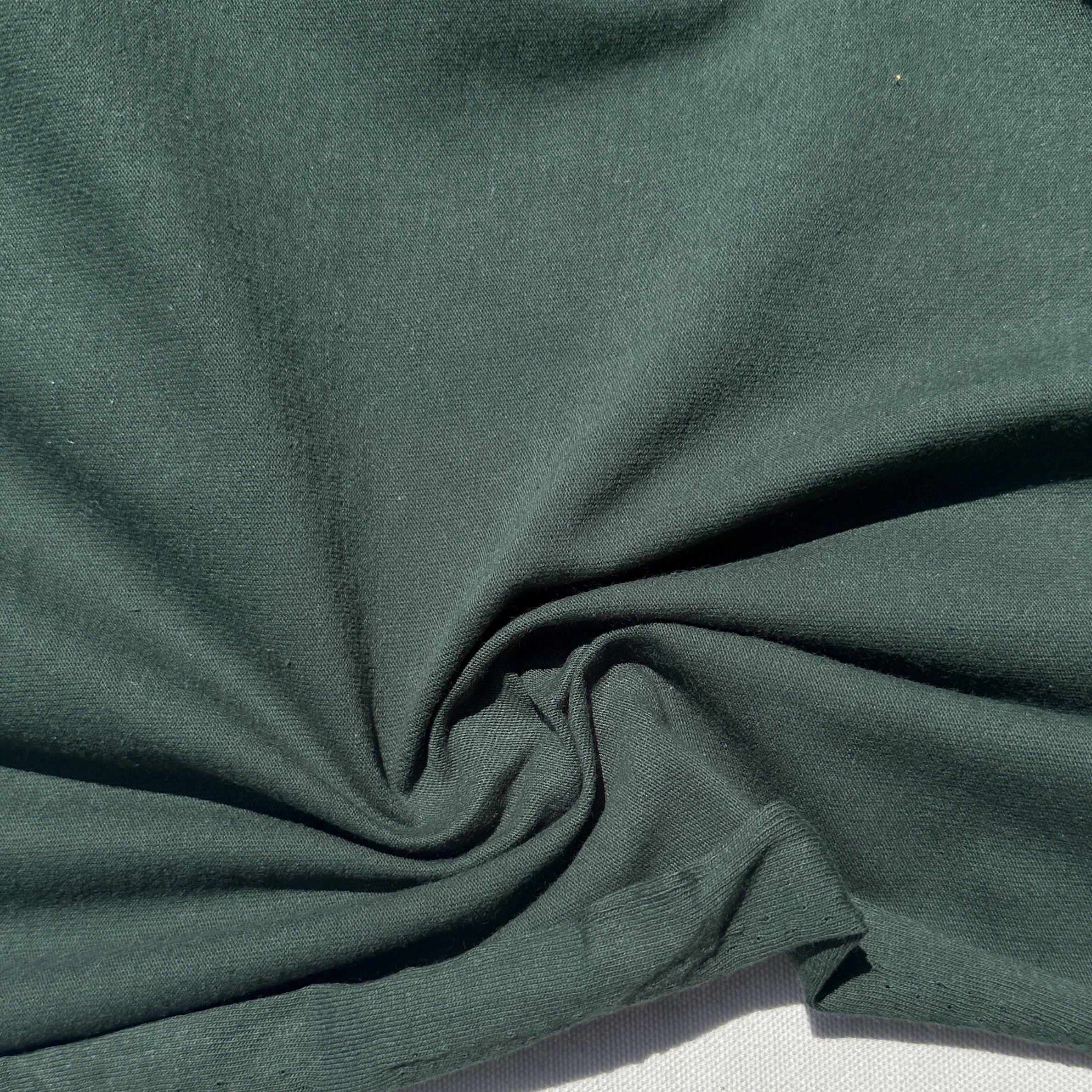 100% Cotton Jersey Hunter Green Knit Medium-Heavy Weight Eco-Friendly Fabric By The Yard 60"