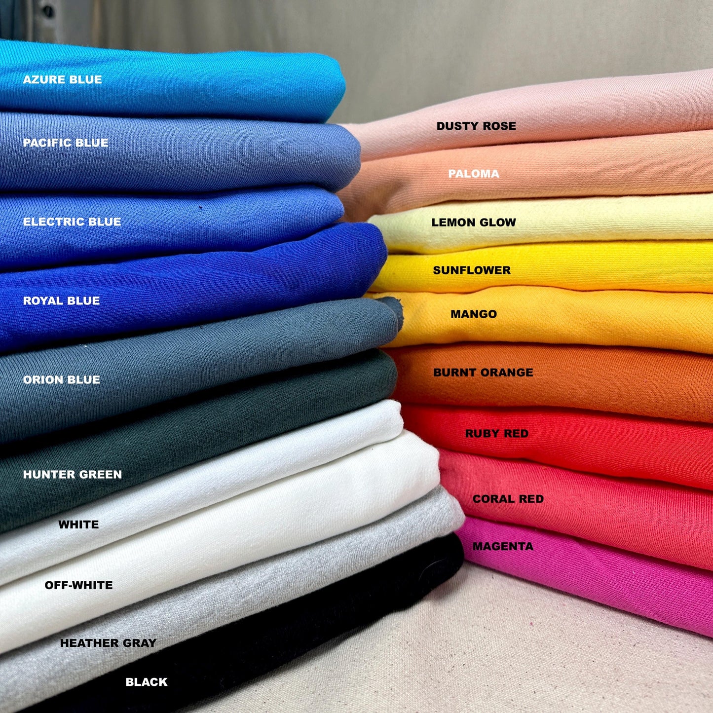 Medium Weight Cotton French Terry Knit Jersey | 300 GSM/18 Oz French Terry Sweatshirt Fabric By The Yard