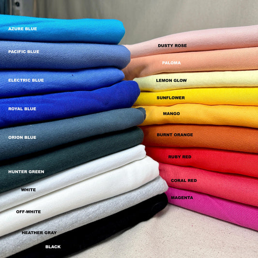 Medium Weight Cotton French Terry Knit Jersey | 300 GSM/18 Oz French Terry Sweatshirt Fabric By The Yard