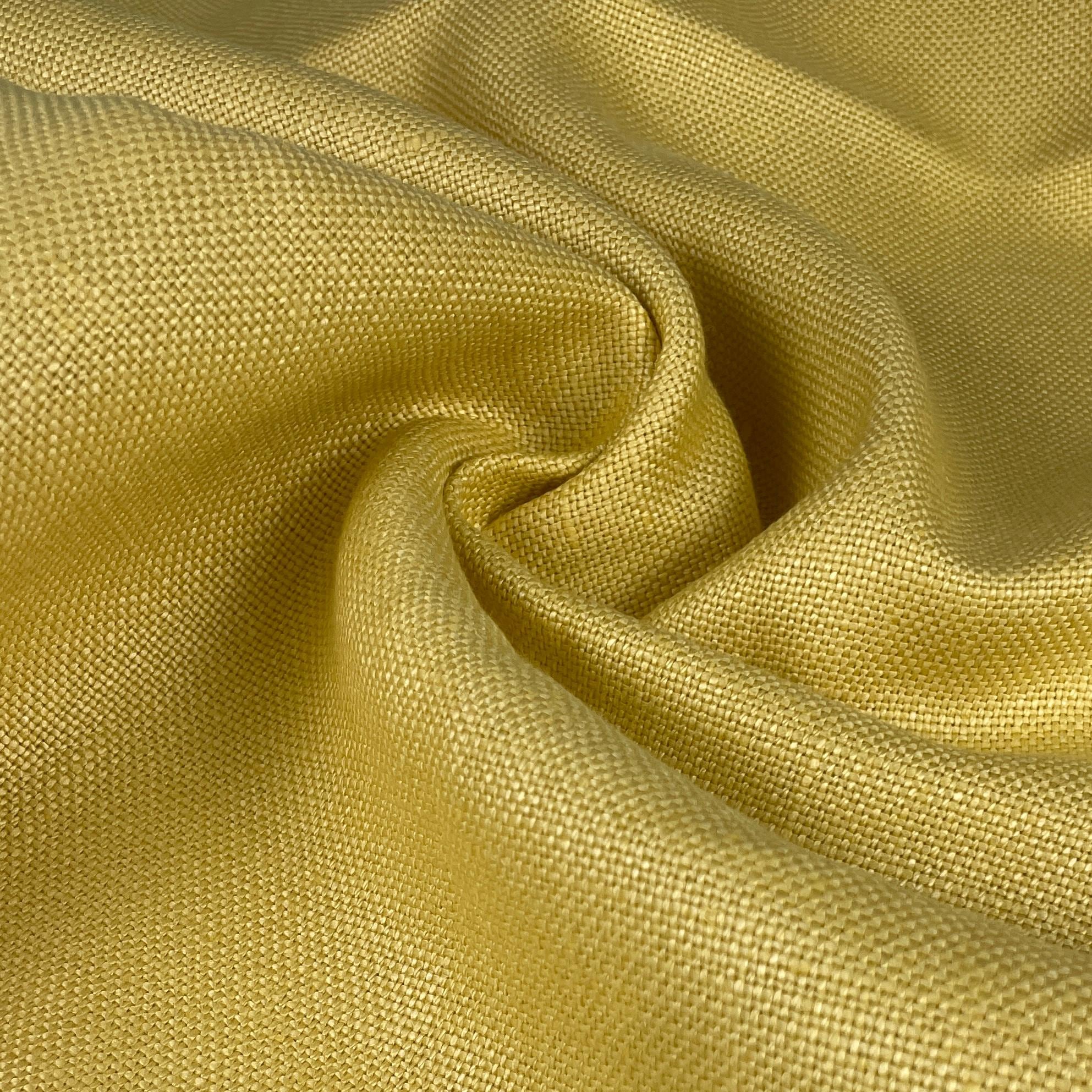 100% Italian Linen Yellow Heavy Canvas 12 oz Upholstery/Apparel Fabric By The Yard 60"