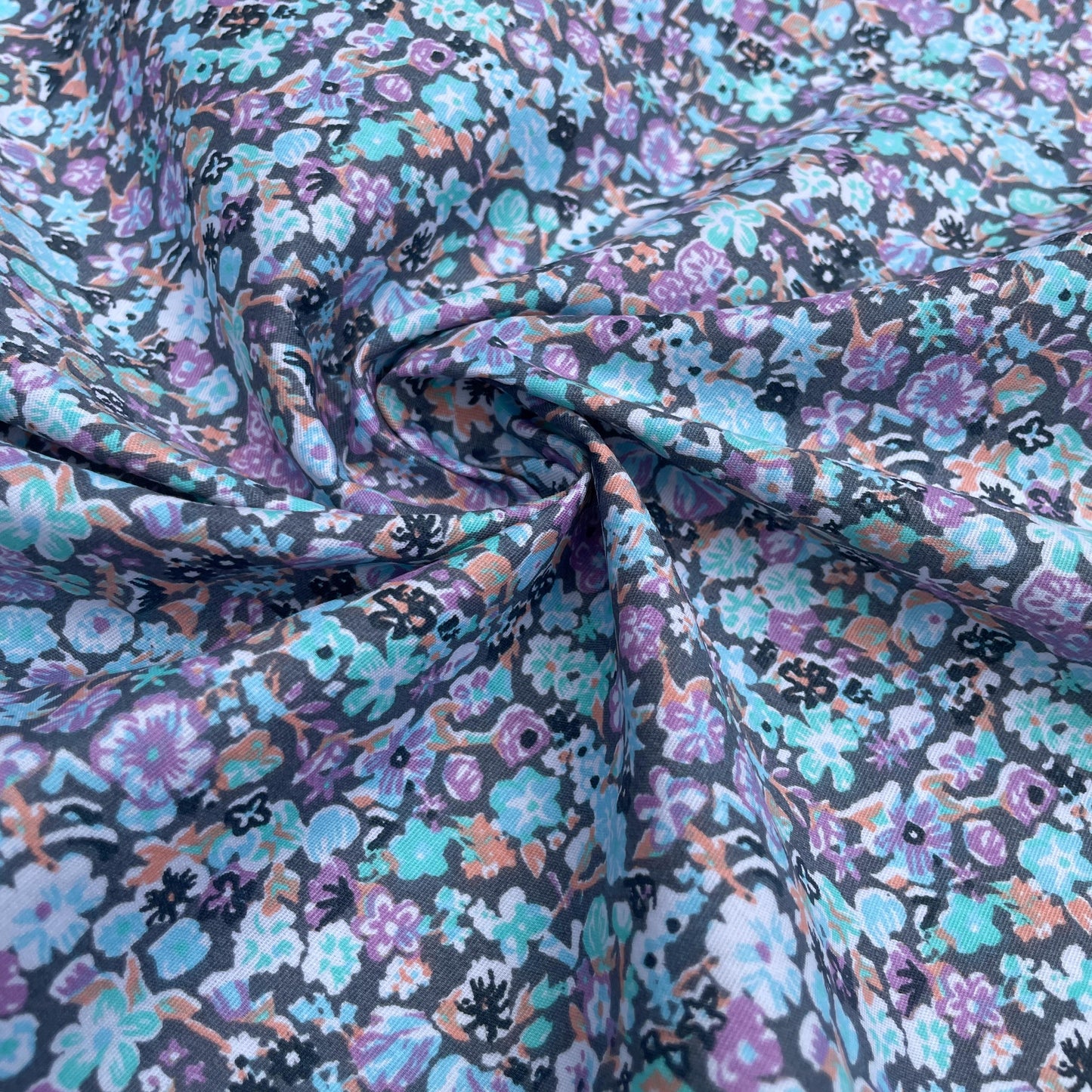 Floral Poplin Fabric – Lightweight Woven by the Yard for Dresses, Quilting, and Sewing Projects
