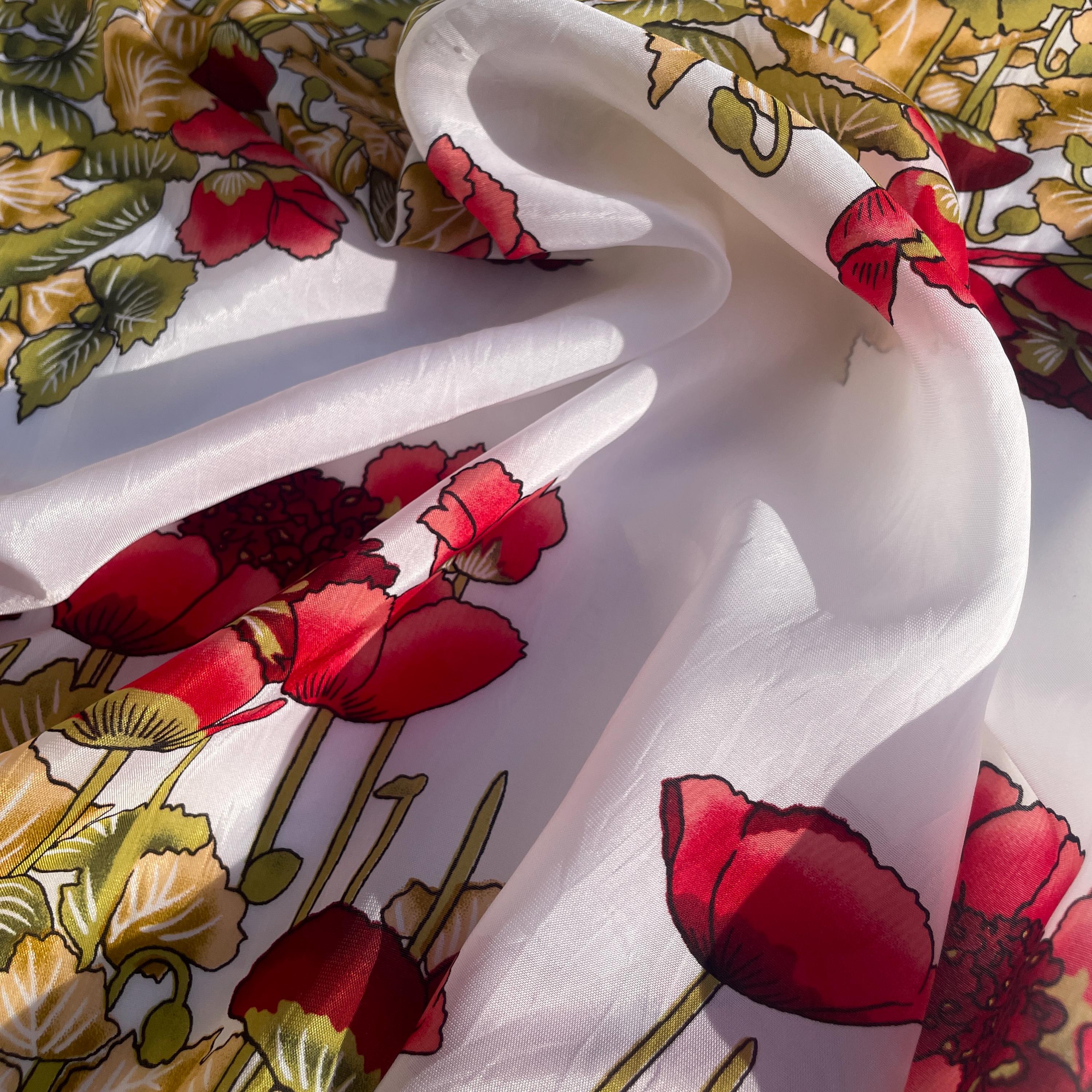 100% Cupro Georgette Japanese Lightweight Earthy flower Silk-like Fabric by the Yard - Luxury Material for Sewing, Dressmaking, and Crafts