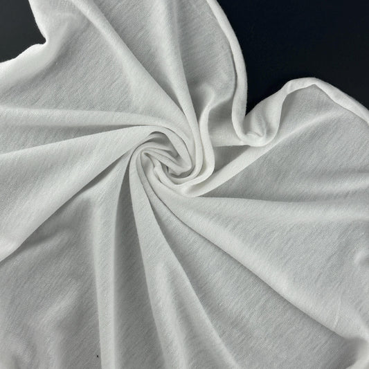 Cotton/Modal White Spandex Lycra Jersey Knit Fabric By the Yard 60"