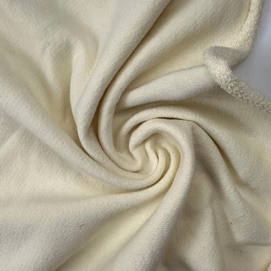 Heavy Cotton French Terry Cream Knit With Matching Jersey and Rib | 450 GSM/22 Oz French Terry Heavy Sweatshirt Fabric By The Yard