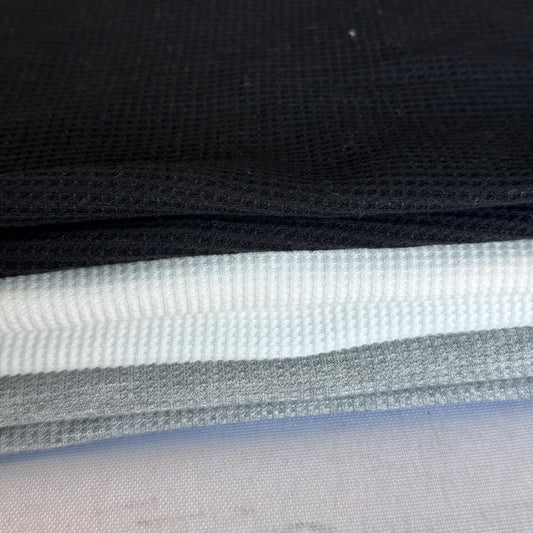 Cotton Baby Thermal Fabric – 9 oz | Soft Waffle Knit 5% Spandex by the Yard