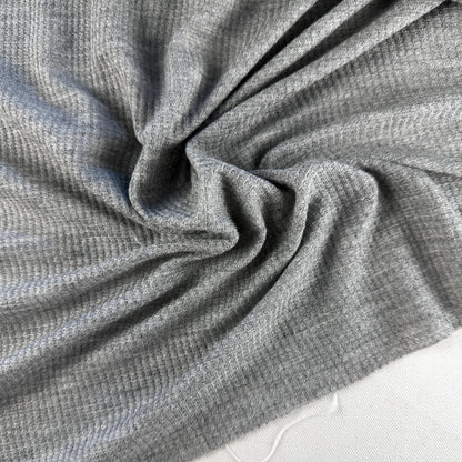 Cotton Brushed Thermal Fabric – Navy Blue 9 oz | Soft Waffle Knit 5% Spandex by the Yard