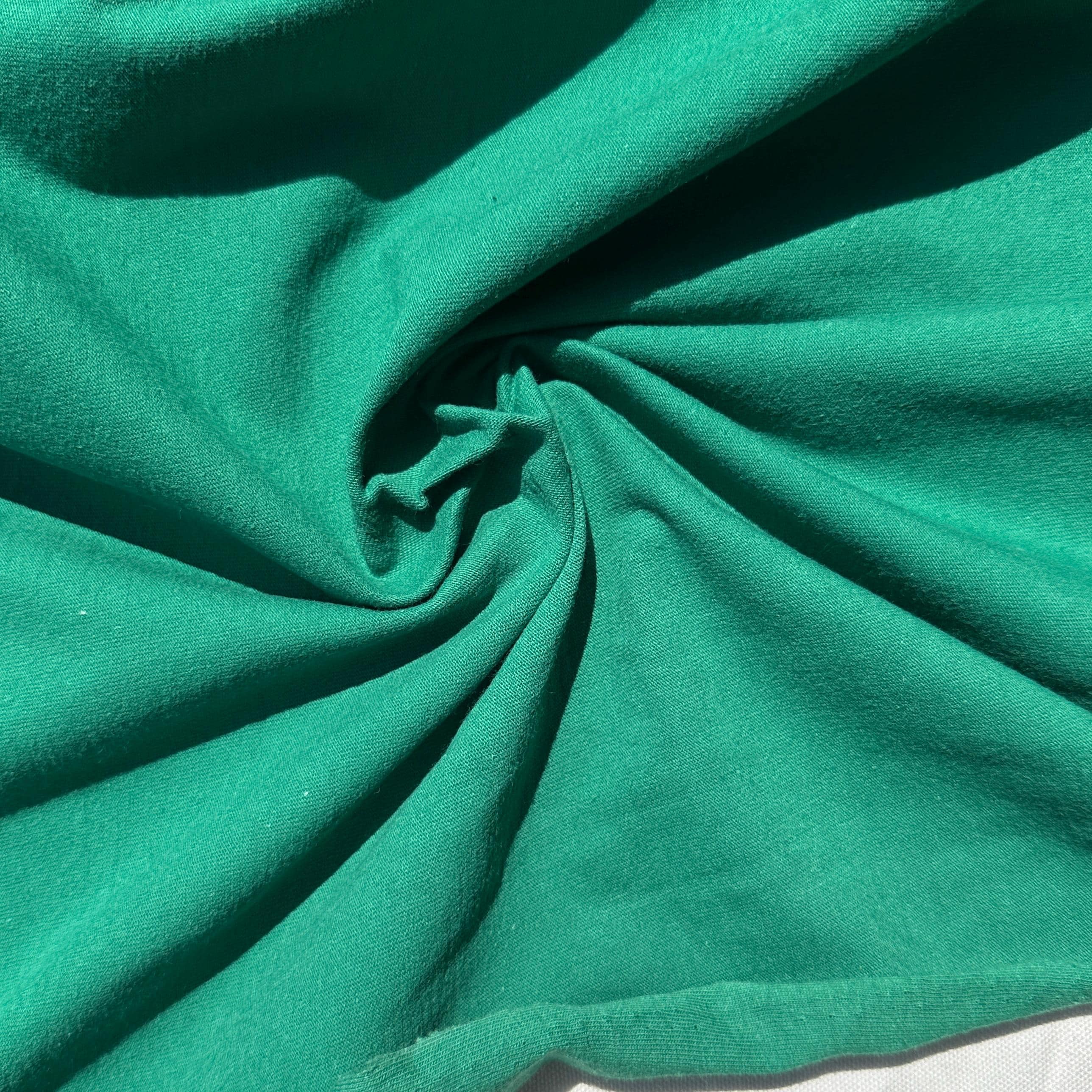 100% Cotton Jersey Kelly Green Knit Medium-Heavy Weight Eco-Friendly Fabric By The Yard 60"