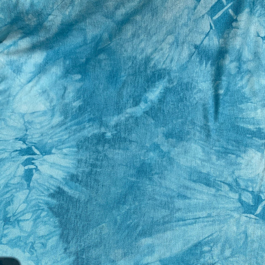 Bamboo Sky Blue & White Tie Dye Splash Spandex Jersey Knit 60" Eco-Friendly Fabric By The Yard