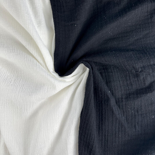 Cotton Gauze Fabric – 100% Cotton Black or White | Soft Lightweight 4 oz Gauze by the Yard