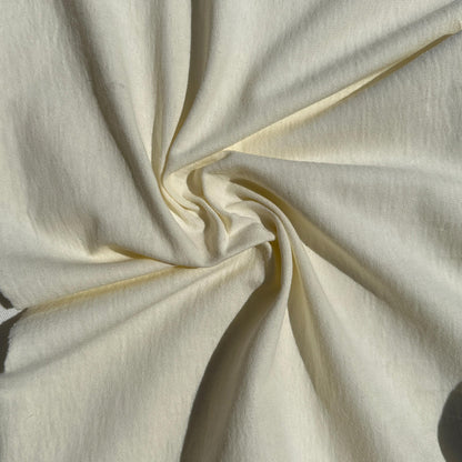 100% Cotton Jersey Cream Knit Medium-Heavy Weight Eco-Friendly Fabric By The Yard 60"