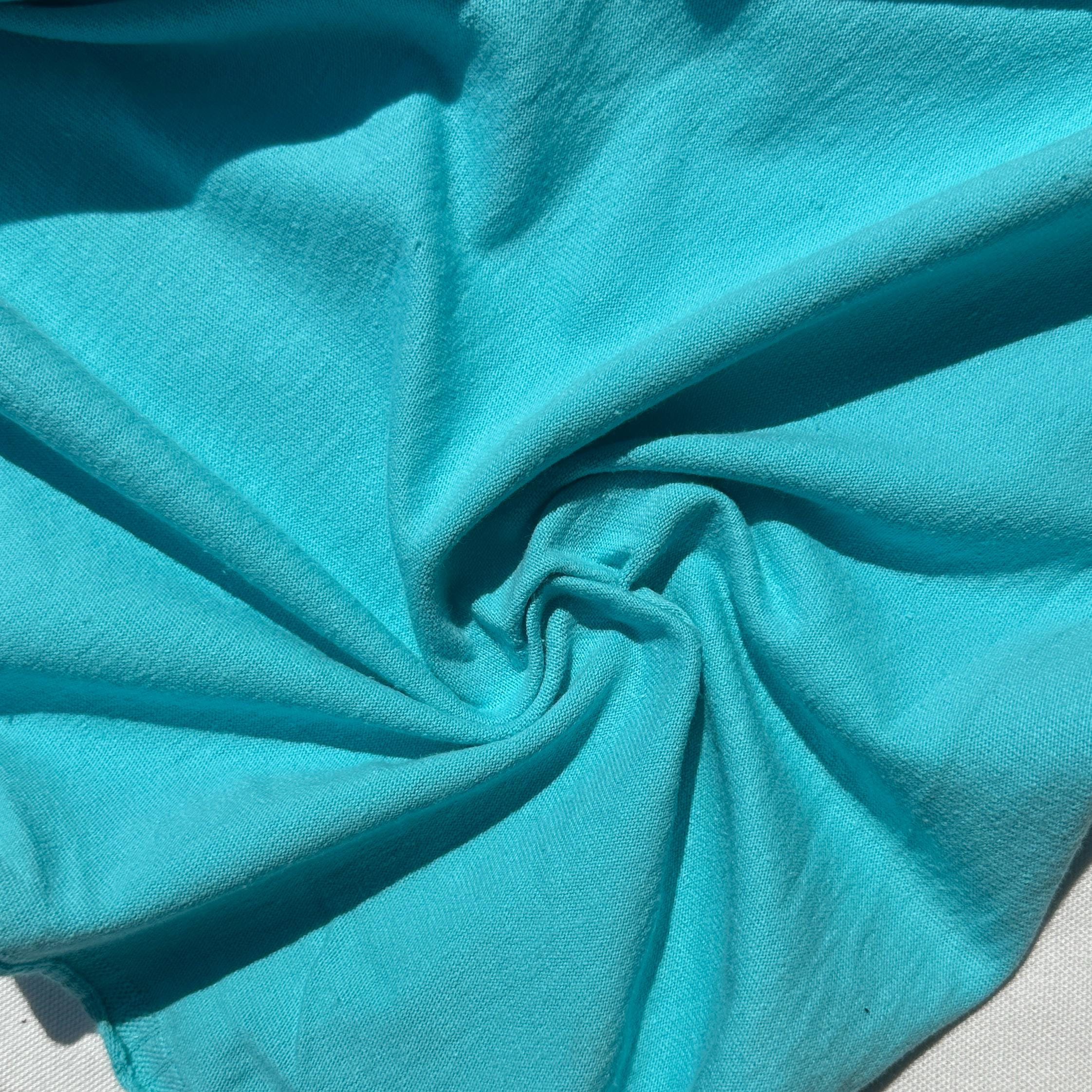 100% Cotton Jersey Aqua Blue Knit Medium-Heavy Weight Eco-Friendly Fabric By The Yard 60"