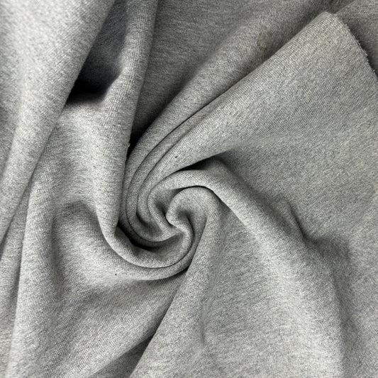 Heavy Cotton French Terry Heather Gray Knit With Matching Jersey and Rib | 450 GSM/22 Oz French Terry Heavy Sweatshirt Fabric By The Yard