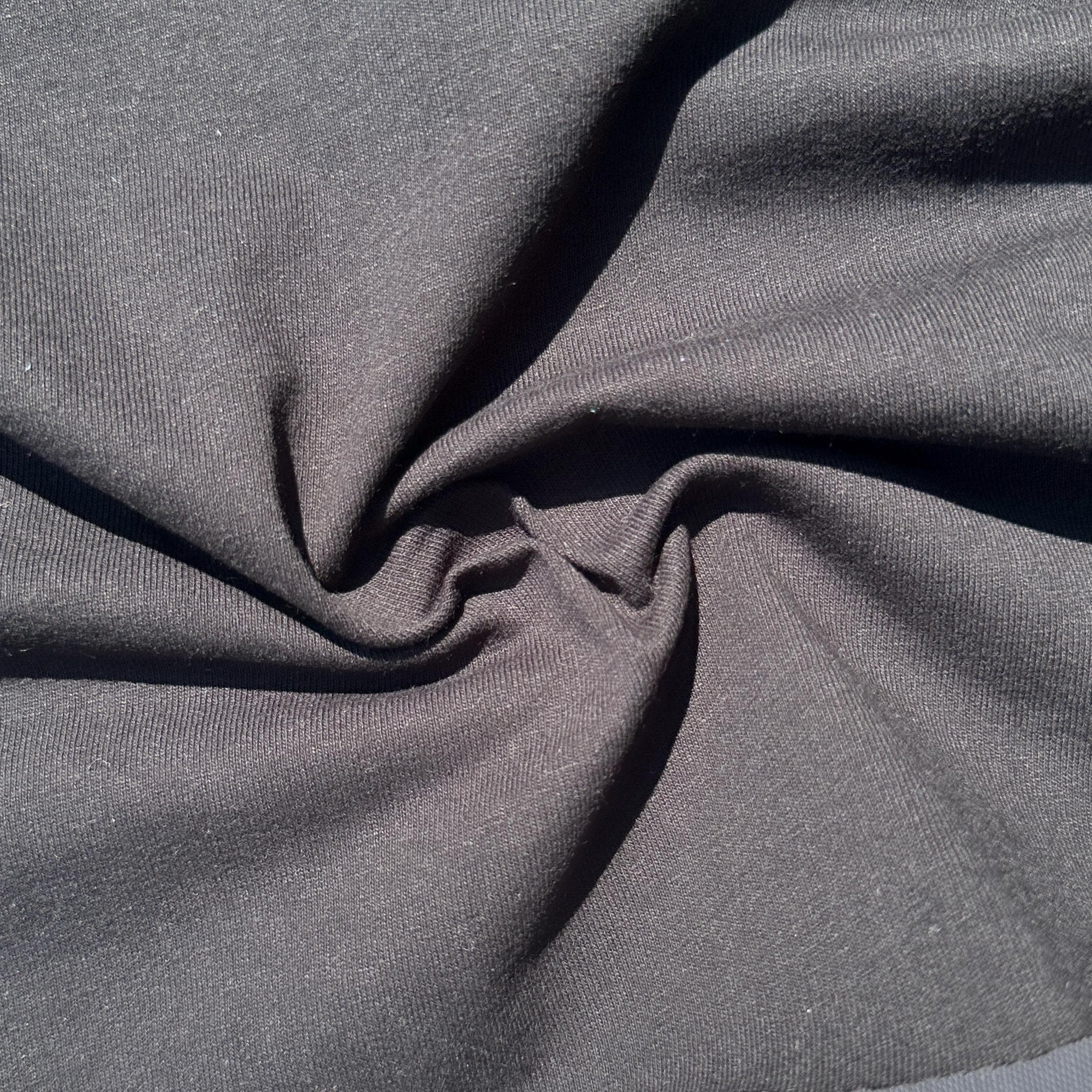 100% Cotton Jersey Charcoal Gray Knit Medium-Heavy Weight Eco-Friendly Fabric By The Yard 60"