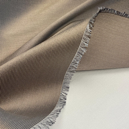 100% Silk Lightweight Brown Striped Silk Fabric by the Yard - Luxury Material for Sewing, Dressmaking, and Crafts
