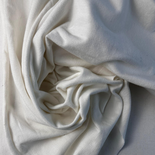White Cotton Jersey Spandex 10 oz Medium Weight Eco-Friendly Sustainable Fabric By the Yard