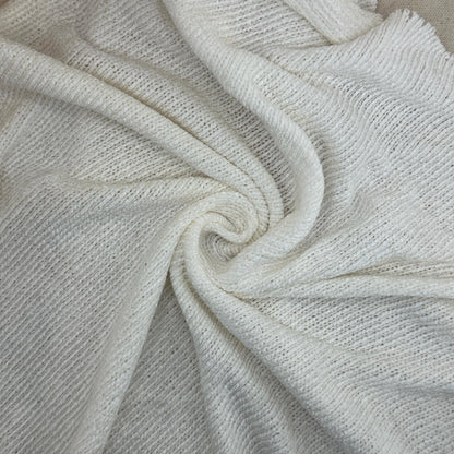 Cotton Chenille Sweater Fabric – White | by the Yard