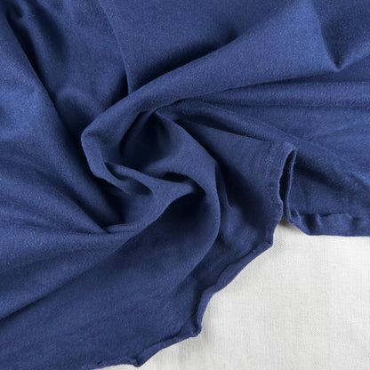 Navy Cotton Jersey Spandex 10 oz Medium Weight Eco-Friendly Sustainable Fabric By the Yard