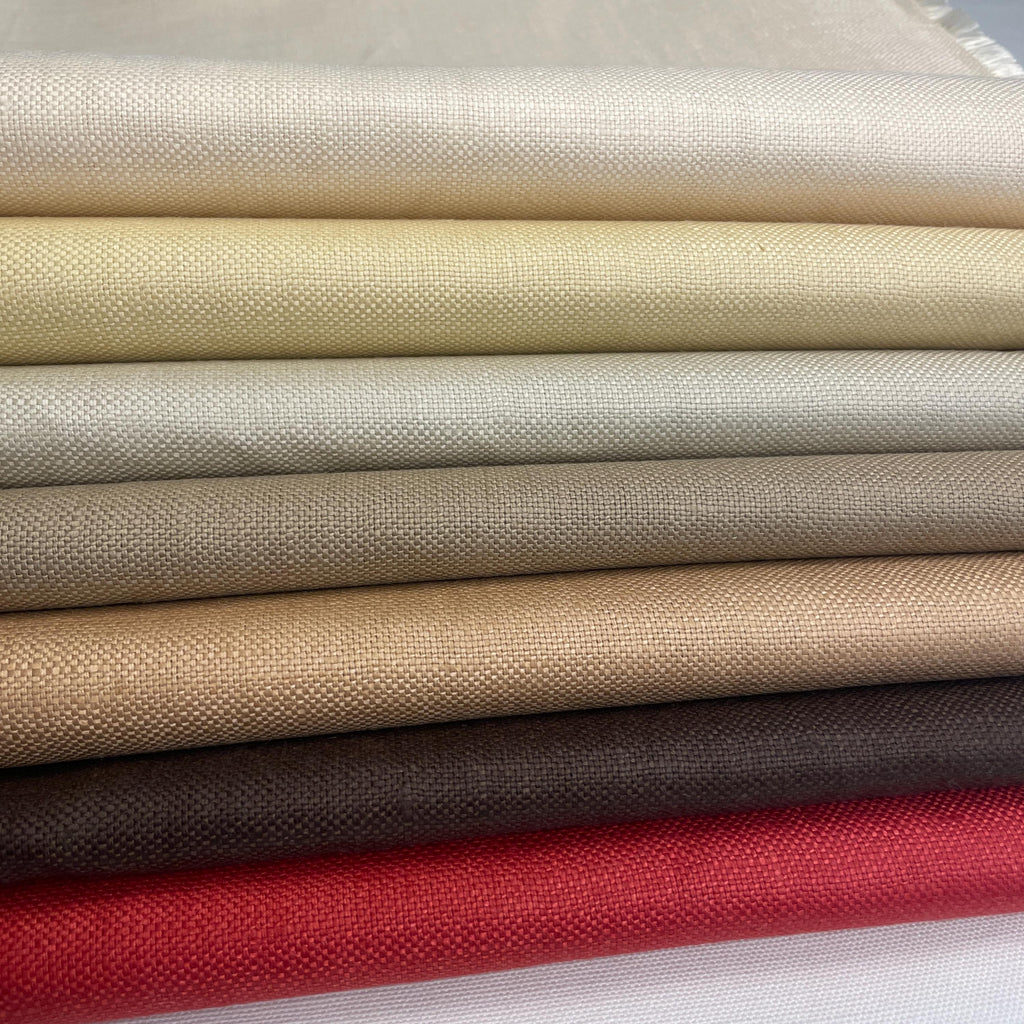 100% Italian Linen Canvas Fabric by the Yard | 8oz Laminated Back 60” Upholstery Material