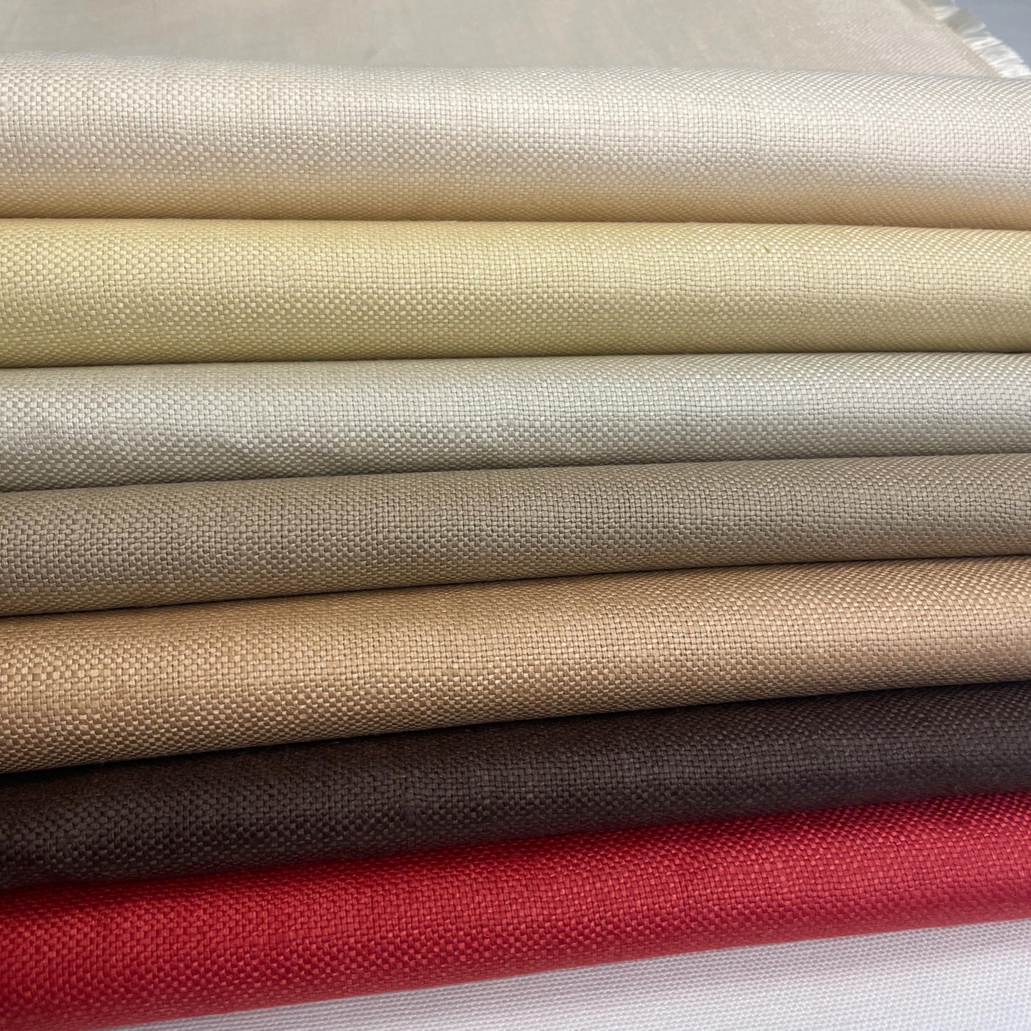 100% Italian Linen Canvas Fabric by the Yard | 8oz Laminated Back 60” Upholstery Material