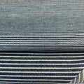 100% Cotton Denim Indigo Blue Railroad Striped Pattern Fabric By The Yard