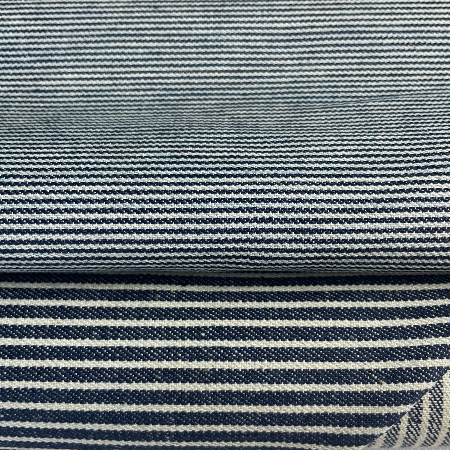 100% Cotton Denim Indigo Blue Railroad Striped Pattern Fabric By The Yard