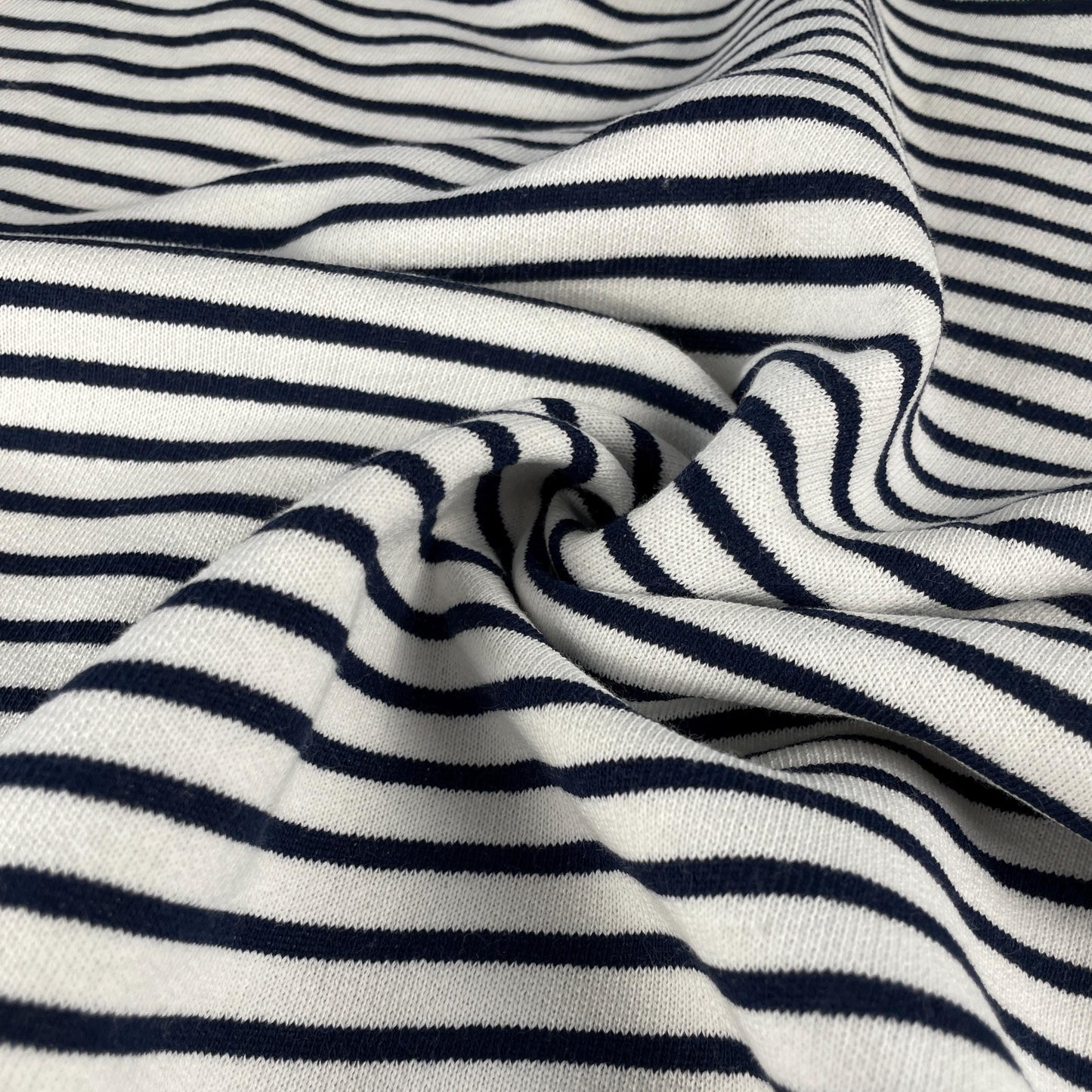 Cotton Fleece Striped White and Black | 15 Oz/340 GSM French Terry Sweatshirt Fabric By The Yard