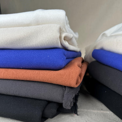 Heavy Cotton Fleece With Matching Rib | 24 OZ Knit Sweatshirt Fabric By The Yard