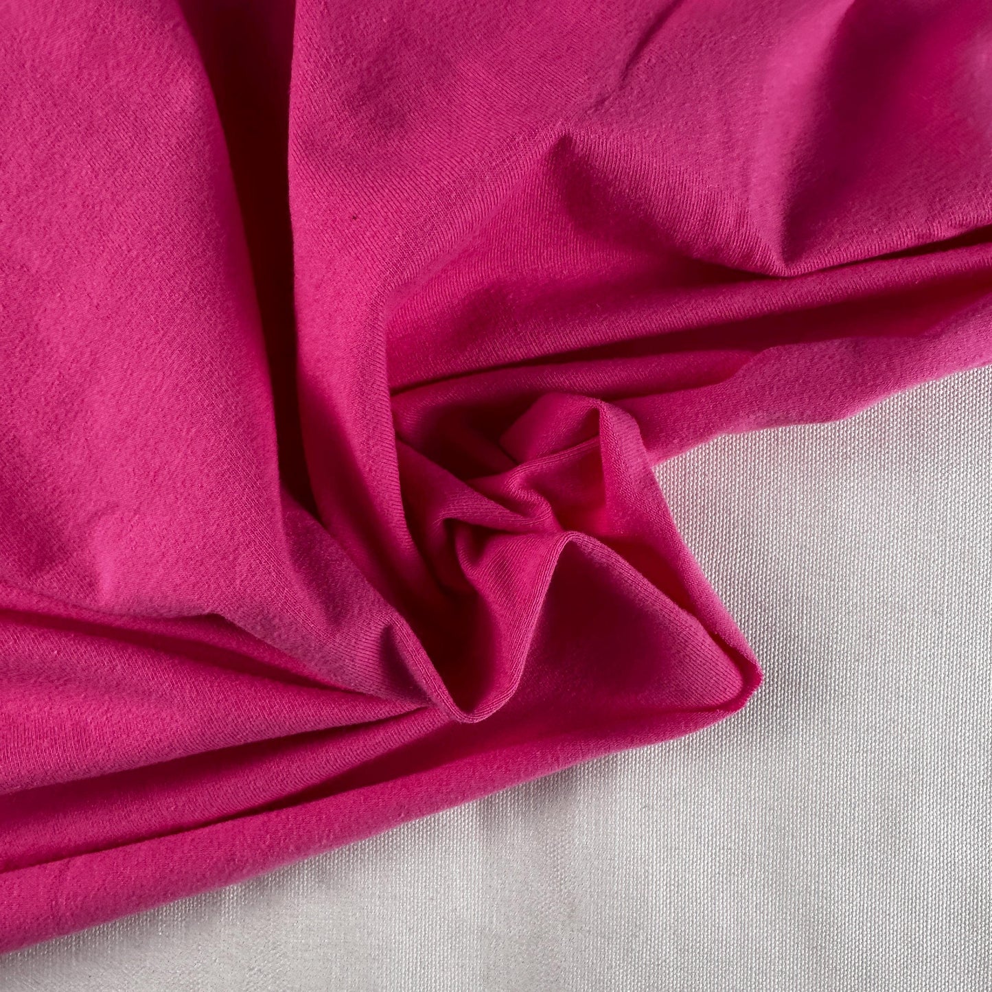 Bright Pink Cotton Jersey Spandex 10 oz Medium Weight Eco-Friendly Sustainable Fabric By the Yard