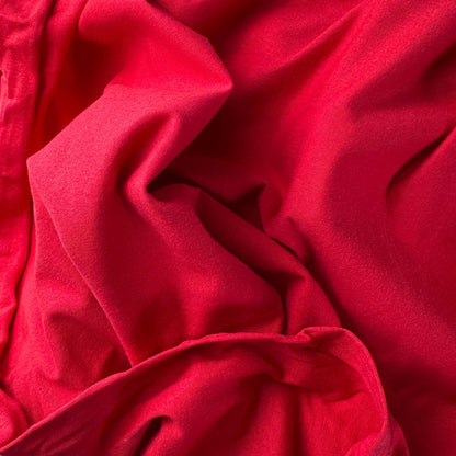 Red Cotton Jersey Spandex 10 oz Medium Weight Eco-Friendly Sustainable Fabric By the Yard