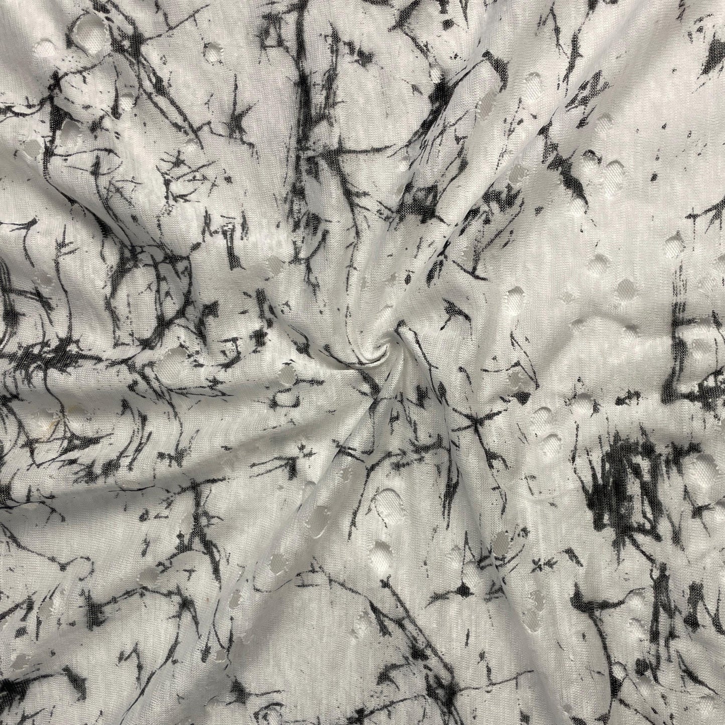 100% Linen Jersey Knit Fabric by the Yard | 60” Japanese Pattern with Holes, Eco-Friendly Material