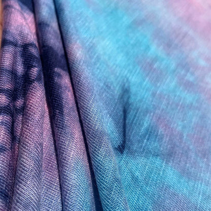 Bamboo Spandex Jersey Knit Blue,Pink & Purple Cloud Tie Dye Splash 60" Eco-Friendly Fabric By The Yard eco-friendly