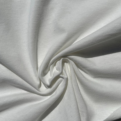 100% Cotton Jersey White Knit Medium-Heavy Weight Eco-Friendly Fabric By The Yard 60"