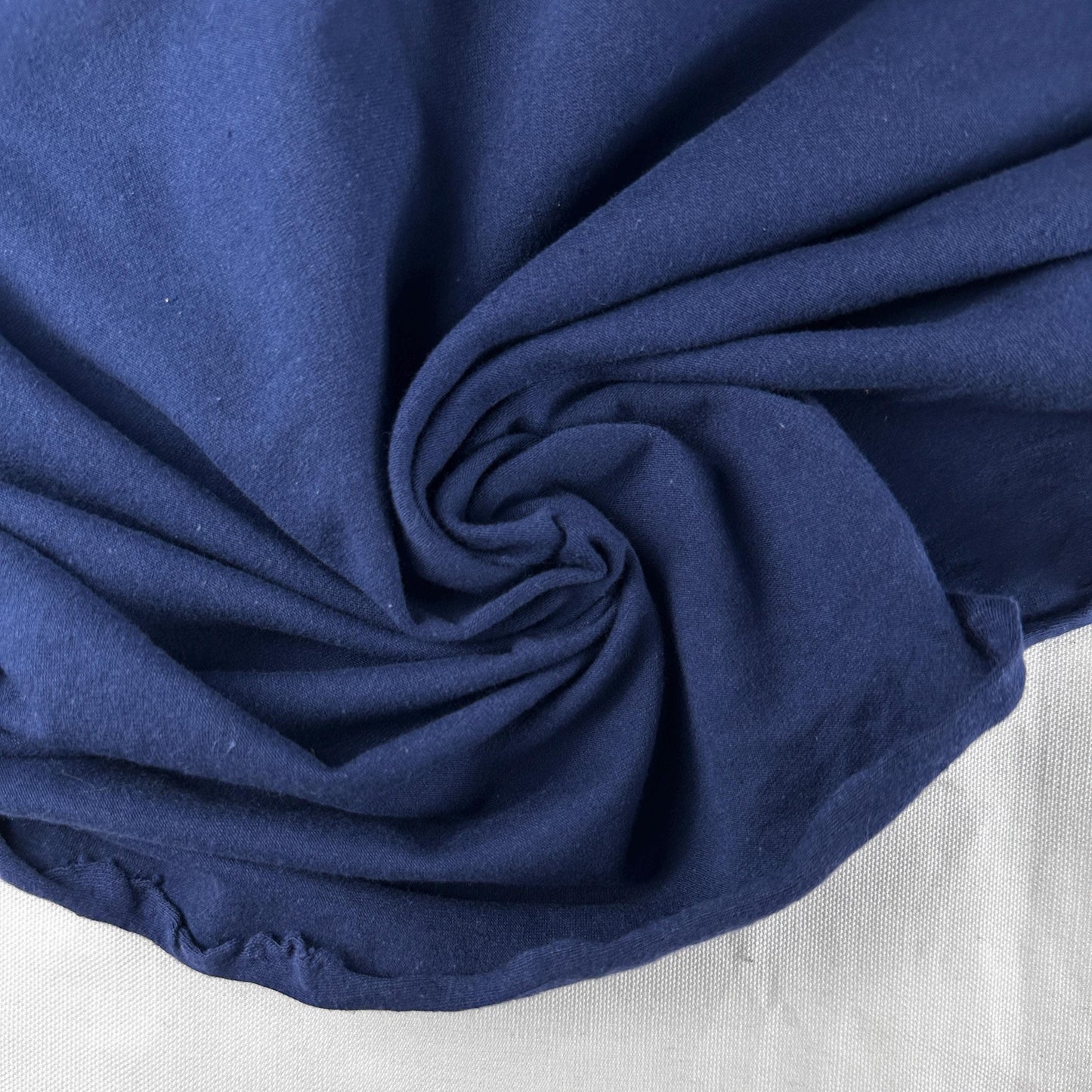 Navy Cotton Jersey Spandex 10 oz Medium Weight Eco-Friendly Sustainable Fabric By the Yard