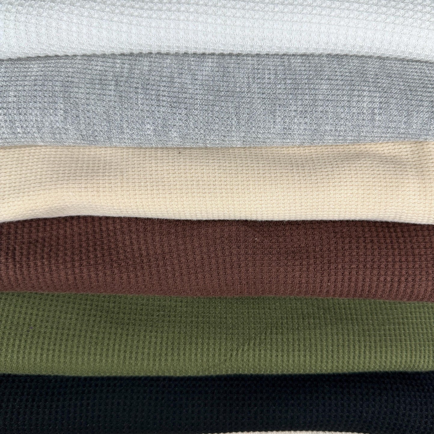 Cotton Waffle Thermal Fabric | Soft Waffle Knit Fabric by the Yard