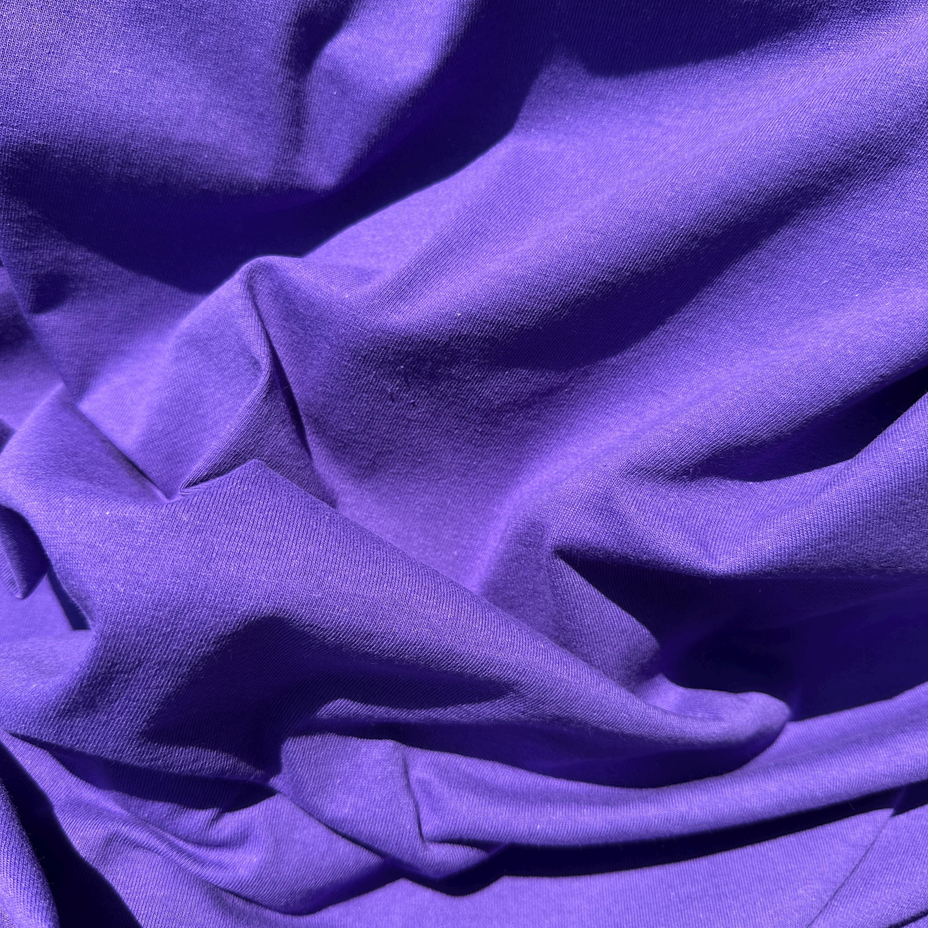 100% Cotton Jersey Purple Knit Medium-Heavy Weight Eco-Friendly Fabric By The Yard 60"