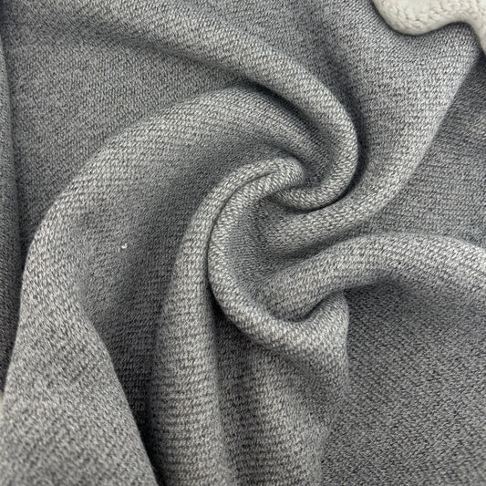 Heavy Fleece Thick Sherpa Heather Gray Cotton Fabric | 500 GSM Heavy Sweatshirt Fabric By The Yard